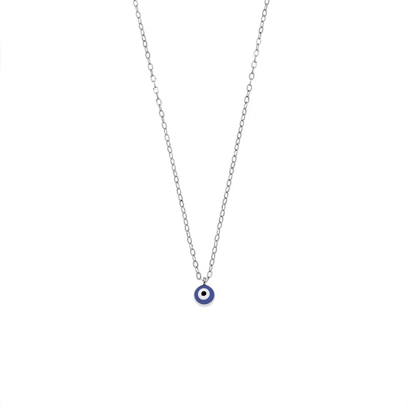 Κολιέ Senza Silver 925, Ματάκι μπλε με σμάλτο SSR3199SBL