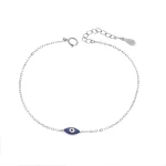 Βραχιόλι Senza Silver 925, μπλε ματάκι με σμάλτο SSR3198SBL
