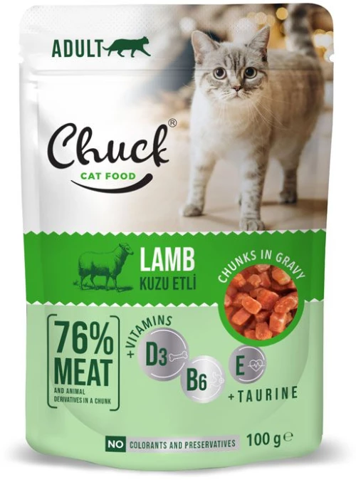 Chuck Pouch Cat Lamb 100gr