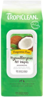 TropiClean Hypo Allergenic Μαντηλάκια 100τμχ
