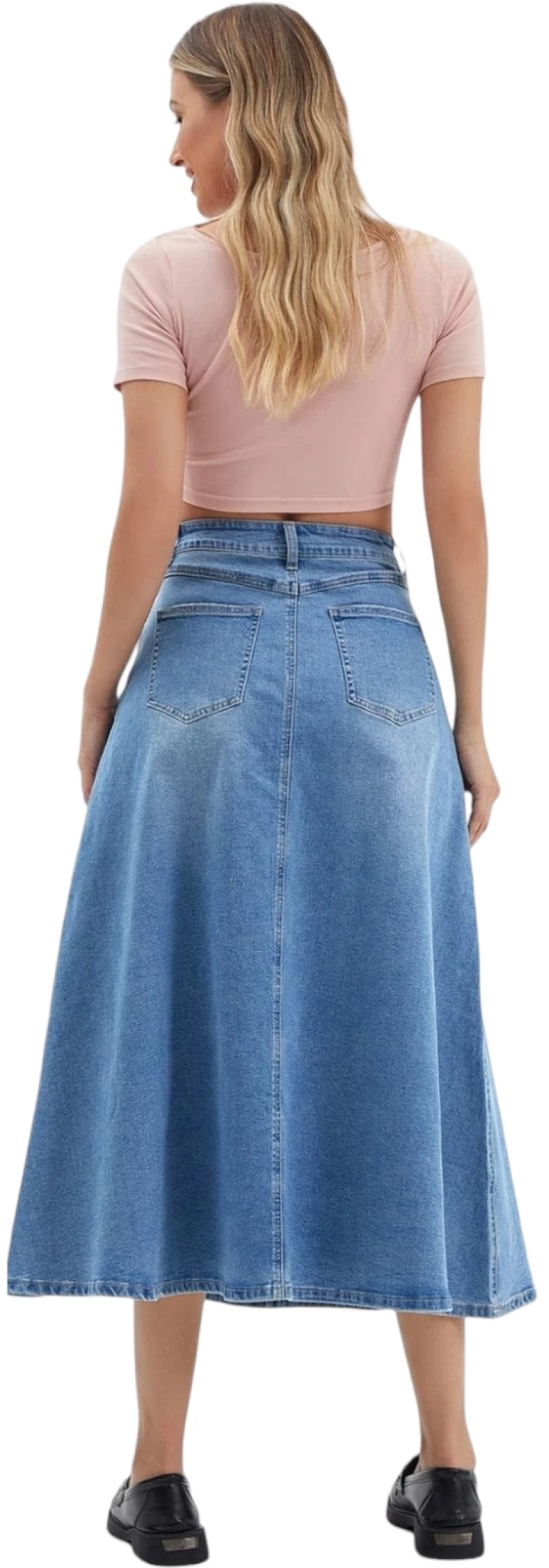 ΜΑΞΙ ΓΥΝΑΙΚΕΙΑ ΦΟΥΣΤΑ DENIM ΓΑΛΑΖΙΟ