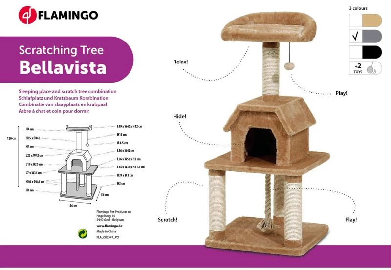 Flamingo Ονυχοδρόμιο Bellavista Γκρι 56x56x128cm