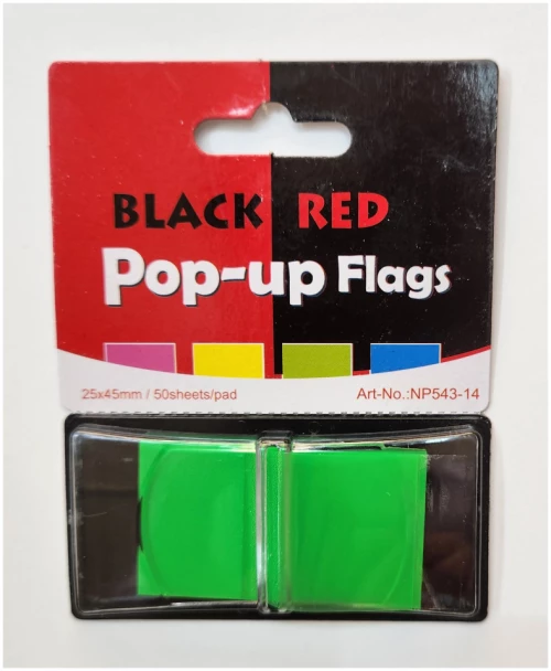 Σελιδοδείκτης 25x45mm BLACK RED- 50τμχ πράσινος  NP543-14