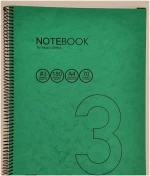 Τετράδιο Σπιράλ 3 Θεμάτων NOTEBOOK Α4 Πρεσπάν πράσινο 5212023100055GR