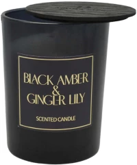 ΑΡΩΜΑΤΙΚΟ ΚΕΡΙ BLACK AMBER & GINGER LILY ΣΕ ΓΥΑΛΙΝΟ ΔΟΧΕΙΟ ΜΕ ΚΑΠΑΚΙ 8x8x10,5εκ. ANKOR