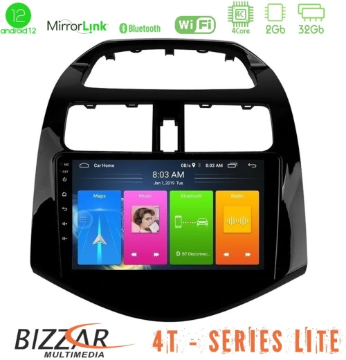 Bizzar 4T Series Chevrolet Spark 2009-2015 4Core Android12 2+32GB Navigation Multimedia Tablet 9"