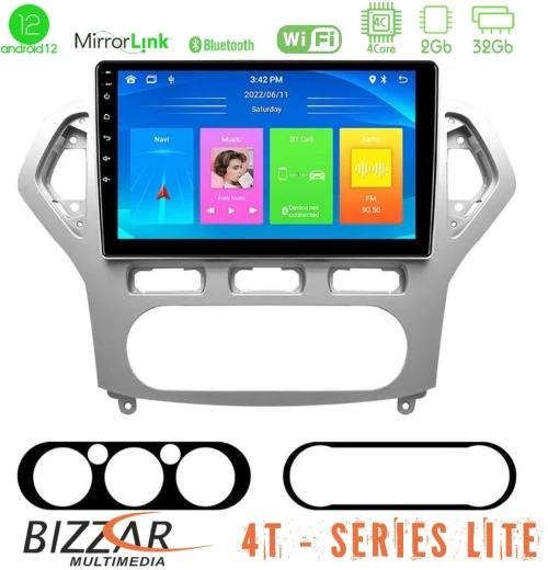 Bizzar 4T Series Ford Mondeo 2007-2010 AUTO A/C 4Core Android12 2+32GB Navigation Multimedia Tablet 9"