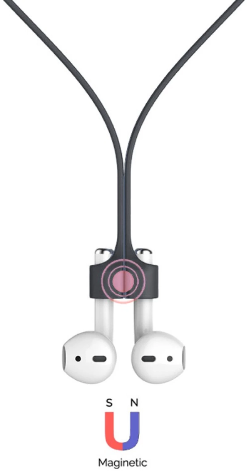 Μαγνητικό Anti-Lost Neckband Σιλικόνης για Airpods - White OEM