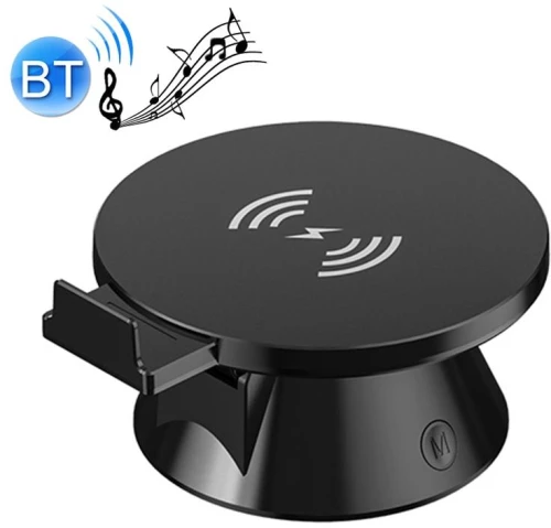 10W Multifunctional Universal Horizontal / Vertical Flash Charging Wireless Charger Bluetooth Speaker with USB Interface(Black)
