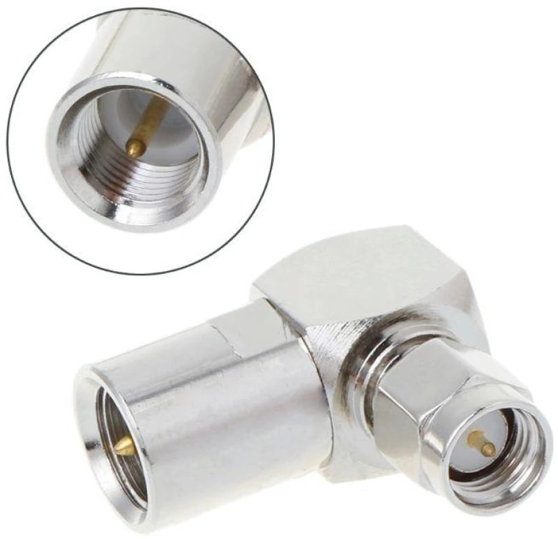 Both SMA Male to FME RF Plug Right Angle Connector Folded Adapter for Coaxial Cable