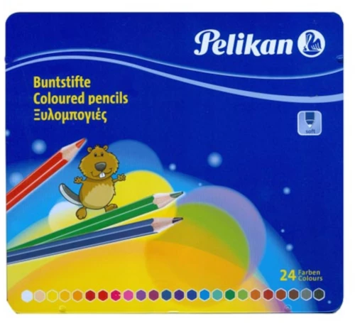ΞΥΛΟΜΠΟΓΙΕΣ PELIKAN 24 ΧΡΩΜΑΤΑ ΜΕΤΑΛΛΙΚΗ ΘΗΚΗ