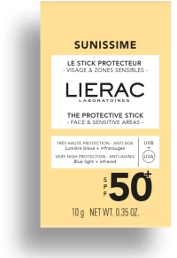 LIERAC sunissime protective sun stick spf50+ αντηλιακό προστατευτικό στικ για πρόσωπο και ευαίσθητες περιοχές 10gr