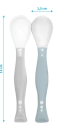 Κουταλάκια από Σιλικόνη 2τμχ Babyono Grey Blue BN1066/04