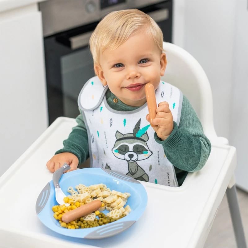 Κουταλάκια από Σιλικόνη 2τμχ Babyono Grey Blue BN1066/04