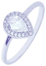 Δακτυλίδι Δάκρυ Λευκόχρυσο κ14 Ν53 με zircon Filva 52017
