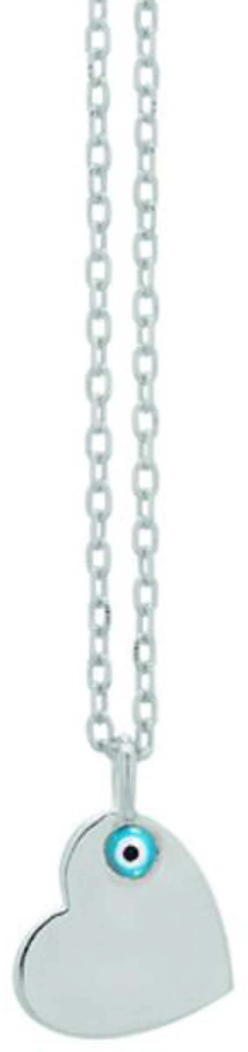 Κολιέ Καρδιά Ασήμι 925 με μάτι 45cm Prince KD488-IM
