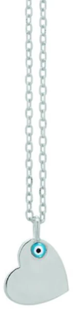 Κολιέ Καρδιά Ασήμι 925 με μάτι 45cm Prince KD488-IM