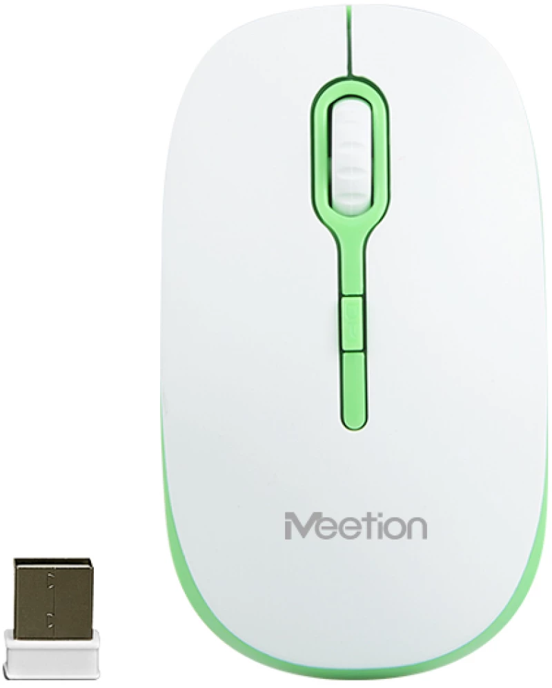 Meetion MT-R547 2.4G Ασύρματο Ποντίκι / Άσπρο + Πράσινο