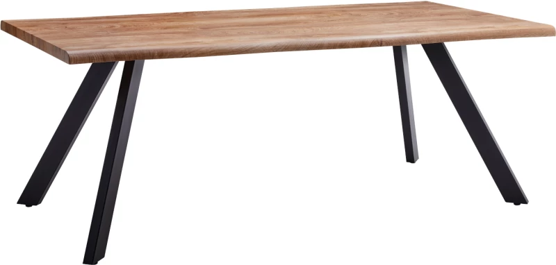 Τραπέζι Τραπεζαρίας AOSA Honey Maple/Μαύρο MDF/Μέταλλο 180x90x76cm