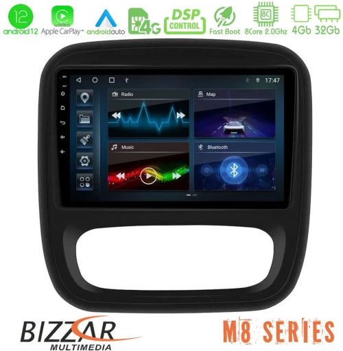 Bizzar M8 Series Renault/Nissan/Opel/Fiat 8core Android13 4+32GB Navigation Multimedia Tablet 9"