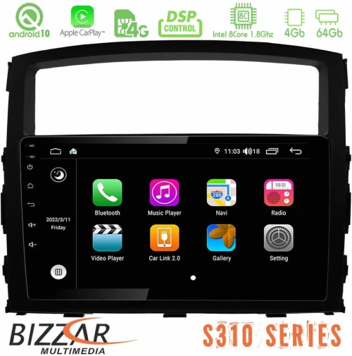 Bizzar S310 Mitsubishi Pajero Car Pad 9" Android 10 Multimedia Station