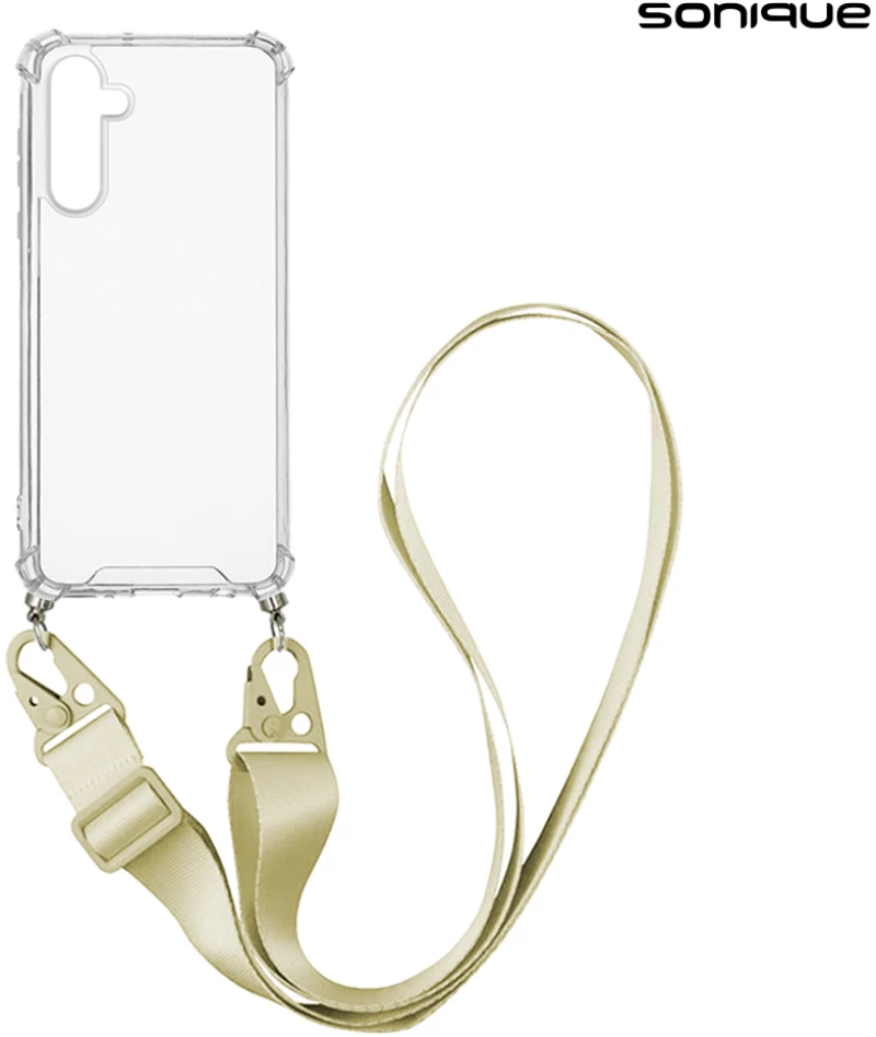 Θήκη Σιλικόνης με Strap Sonique Armor Clear Samsung Galaxy A35 5G Μπεζ - Sonique - Μπεζ - Galaxy A35 5G - Θήκες Πλάτης