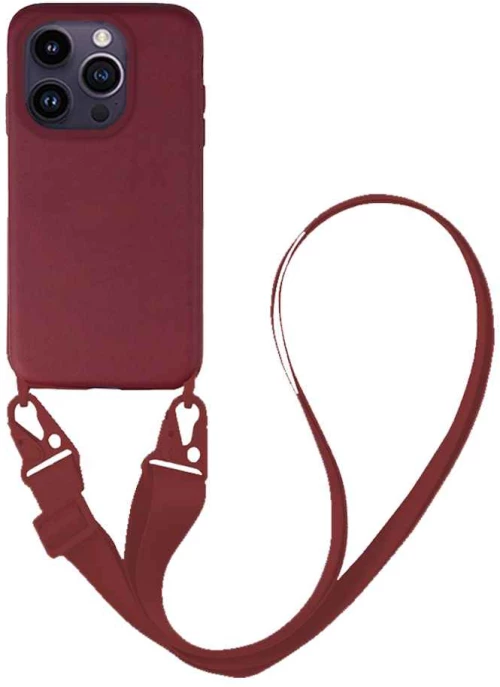 Θήκη Σιλικόνης με Strap CarryHang Sonique Apple iPhone 14 Pro Μπορντώ - Sonique - Μπορντώ - iPhone 14 Pro - Θήκες Πλάτης