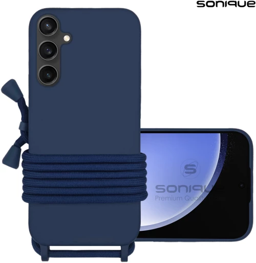 Θήκη Σιλικόνης με Κορδόνι CarryHang Sonique Samsung Galaxy S23 FE Μπλε Σκούρο - Sonique - Μπλε Σκούρο - Galaxy S23 FE - Θήκες Πλάτης