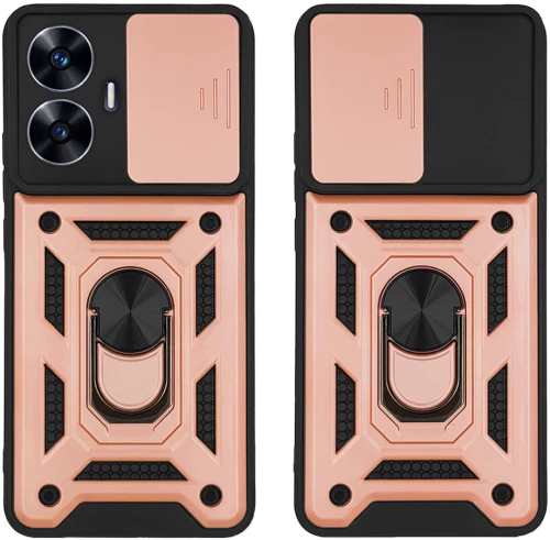 Θήκη Ring Armor CamPro Sonique Realme C55 Ροζ Χρυσό - Sonique - Ροζ Χρυσό - Realme C55 - Θήκες Πλάτης