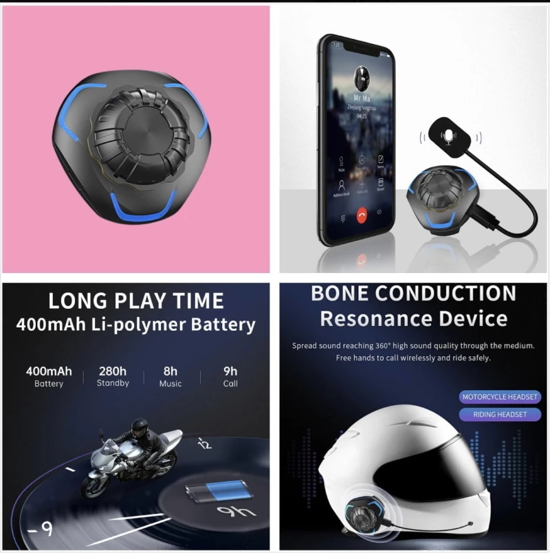 Ενδοεπικοινωνία Μηχανής Ακουστικό Bluetooth AS5