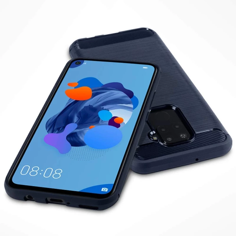 Terrapin Θήκη Σιλικόνης Carbon Fibre Huawei Mate 30 Lite - Blue (118-083-213)