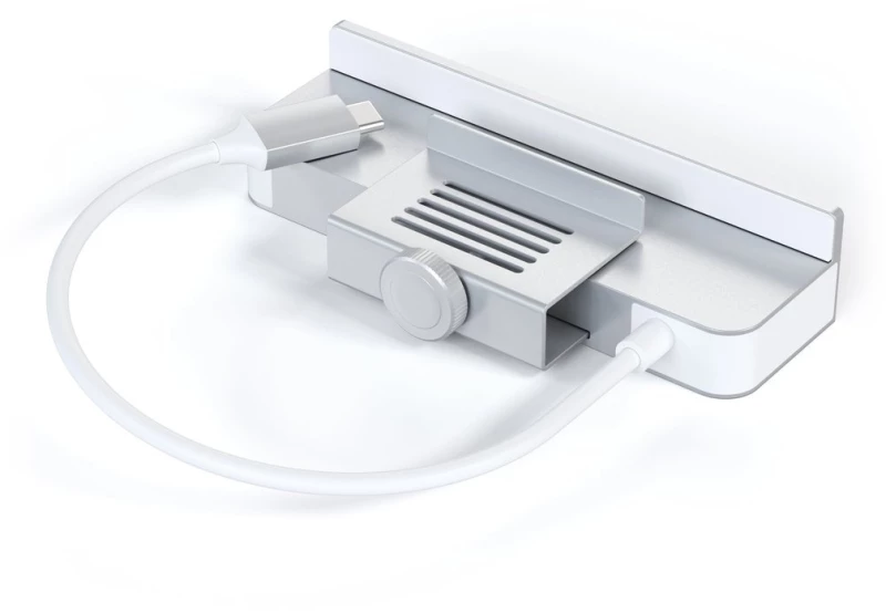 Satechi Αντάπτορας Type-C Clamp Hub για iMac 24" 2021 - Με 3 x USB-A 3.0 / 1 x Type-C / 1 x SD & Micro SD - Silver (ST-UCICHS)