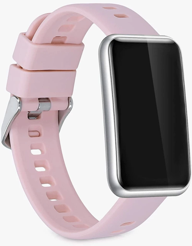 KW Λουράκι Σιλικόνης Huawei Watch Fit mini - 2 Τεμάχια - Grey / Pink (57107.03)