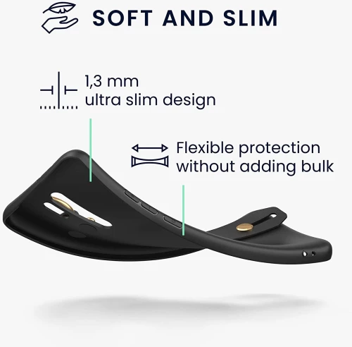 KWmobile Θήκη Σιλικόνης με Λουράκι Λαιμού και Finger Holder - Xiaomi Redmi 9 - Black (57329.01)