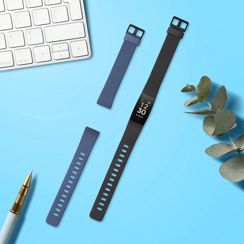 KW Λουράκι Σιλικόνης Realme Band 1 - 2 Τεμάχια - Black / Dark Blue (58173.01)