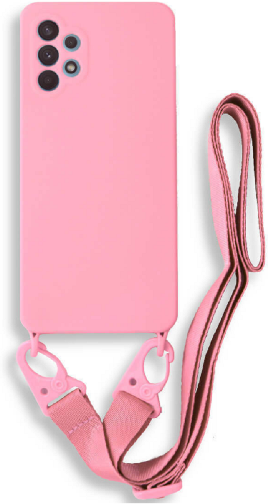 Bodycell Θήκη Σιλικόνης με Λουράκι Λαιμού - Samsung Galaxy A32 4G - Pink (5206015001413)