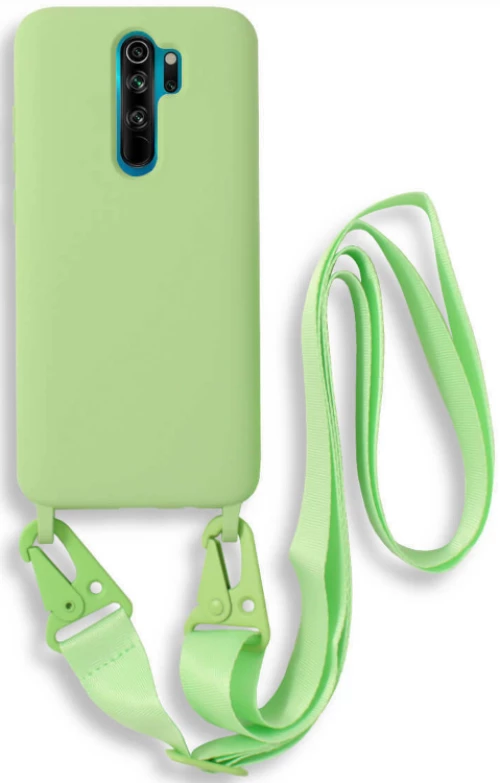 Bodycell Θήκη Σιλικόνης με Λουράκι Λαιμού - Xiaomi Redmi Note 8 Pro - Green (5206015002373)