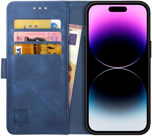 Rosso Element PU Θήκη Πορτοφόλι Apple iPhone 14 Pro - Blue (8719246369490)