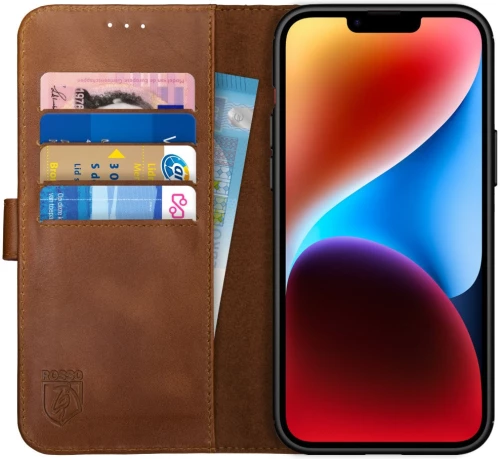Rosso Deluxe Δερμάτινη Θήκη Πορτοφόλι Apple iPhone 14 Plus - Brown (8719246366710)