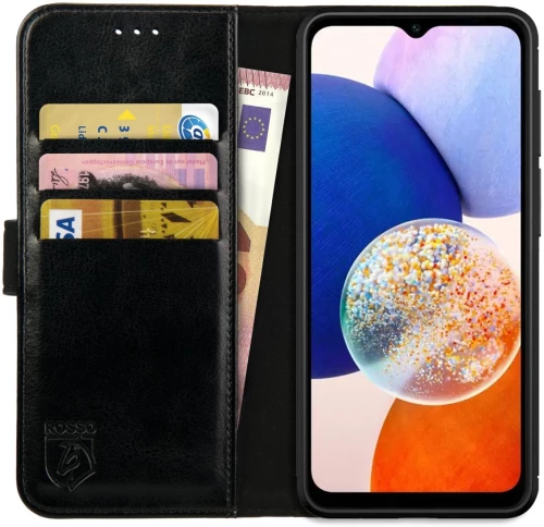 Rosso Element PU Θήκη Πορτοφόλι Samsung Galaxy A14 - Black (8719246376825)
