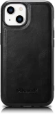 iCarer Oil Wax Leather Cover - Δερμάτινη Θήκη με TPU Bumper - Apple iPhone 14 Plus - Black (WMI14220719-BK)