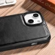 iCarer Oil Wax Leather Cover - Δερμάτινη Θήκη με TPU Bumper - Apple iPhone 14 Plus - Black (WMI14220719-BK)