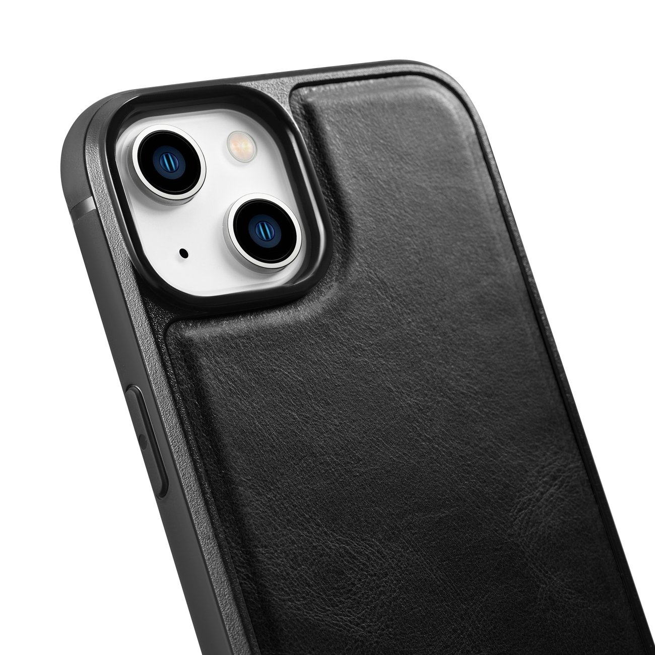 iCarer Oil Wax Leather Cover - Δερμάτινη Θήκη με TPU Bumper - Apple iPhone 14 Plus - Black (WMI14220719-BK)