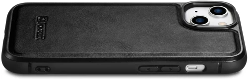 iCarer Oil Wax Leather Cover - Δερμάτινη Θήκη με TPU Bumper - Apple iPhone 14 Plus - Black (WMI14220719-BK)