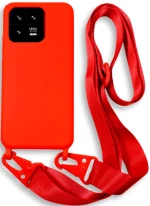 Bodycell Θήκη Σιλικόνης με Λουράκι Λαιμού - Xiaomi 13 Pro - Red (5206015023514)