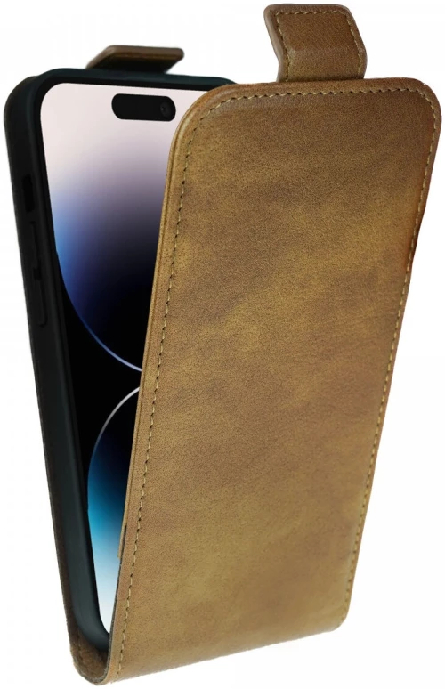 Rosso Element Vertical Flip Case - Flip Θήκη Πορτοφόλι Apple iPhone 14 Pro - Brown (8719246407000)
