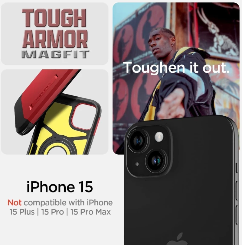 Spigen Tough Armor MagFit - Ανθεκτική Θήκη MagSafe Apple iPhone 15 - Red (ACS06814)