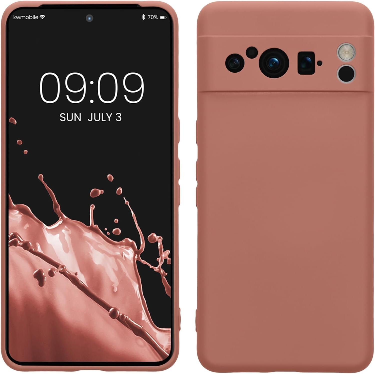 KWmobile Soft Slim Flexible Rubber Cover with Camera Protector - Θήκη Σιλικόνης Google Pixel 8 Pro με Πλαίσιο Κάμερας - Winter Rose (61860.193)