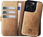Rosso Elite - MagSafe Δερμάτινη Θήκη / Πορτοφόλι - Apple iPhone 15 Pro - Light Brown (8719246420023)