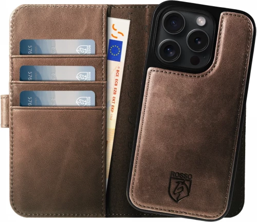 Rosso Elite - MagSafe Δερμάτινη Θήκη / Πορτοφόλι - Apple iPhone 14 Pro - Brown (8719246420108)